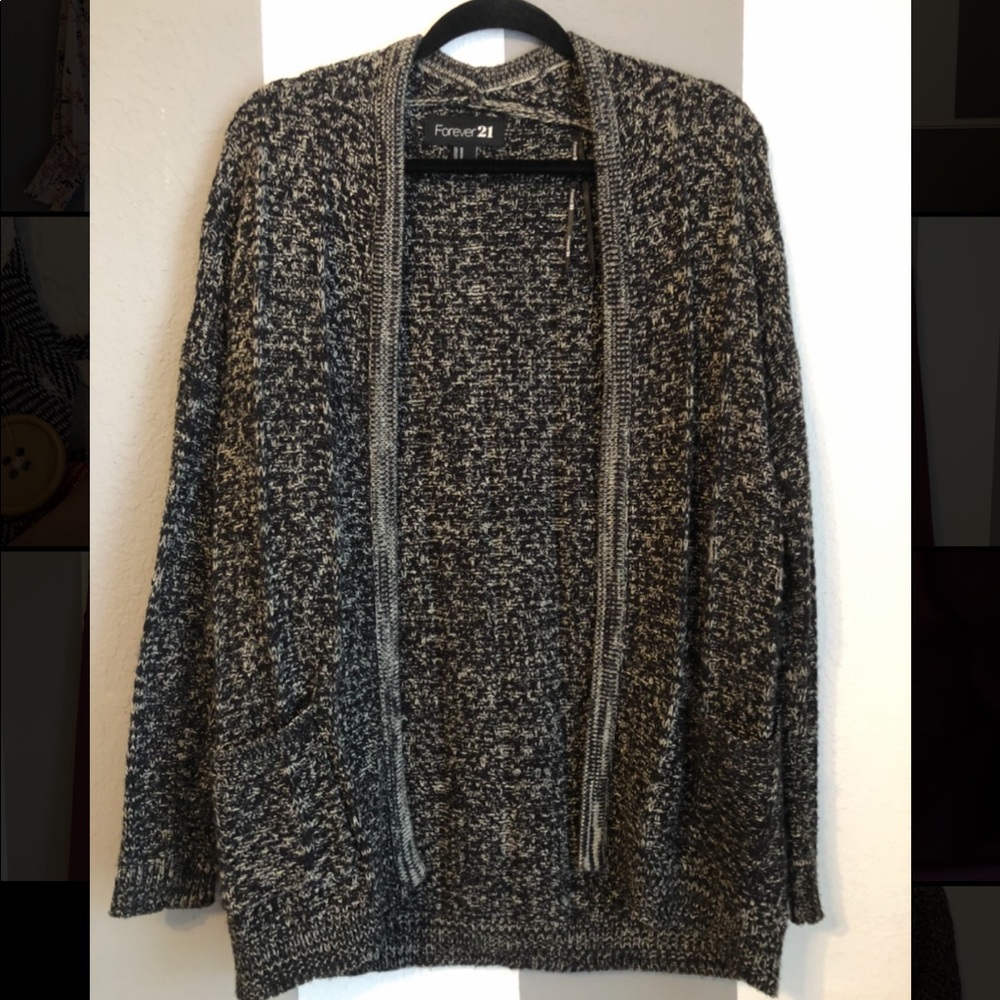 Black and white knit sweater